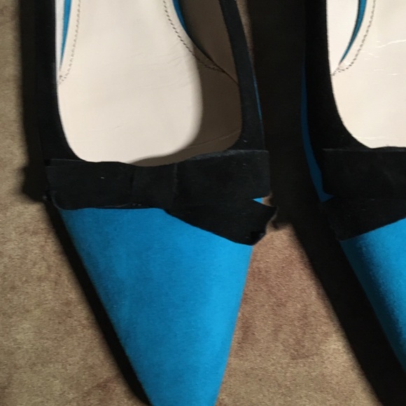 PRADA NIB RARE AUTHENTIC BLUE COLOR BLOCK DESIGN SUEDE FLATS. - Picture 12 of 13